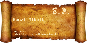 Boszi Mikolt névjegykártya
